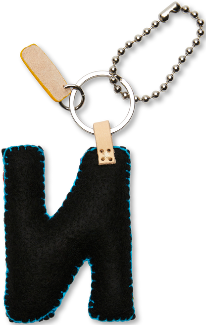 Consuela Bag Charm - Black Felt Alphabet