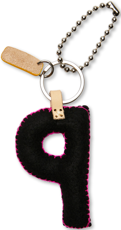 Consuela Bag Charm - Black Felt Alphabet