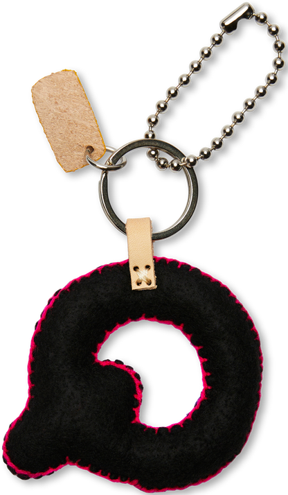 Consuela Bag Charm - Black Felt Alphabet
