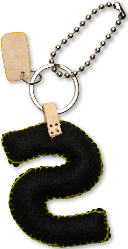 Consuela Bag Charm - Black Felt Alphabet