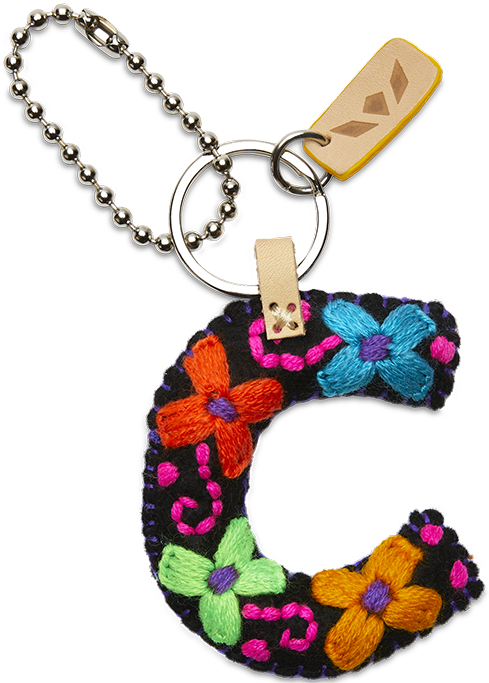 Consuela Bag Charm - Black Felt Alphabet