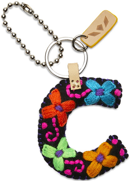 Consuela Bag Charm - Black Felt Alphabet