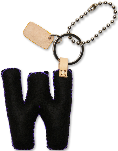 Consuela Bag Charm - Black Felt Alphabet