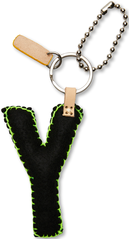 Consuela Bag Charm - Black Felt Alphabet
