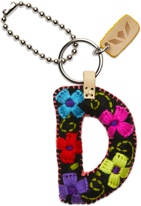 Consuela Bag Charm - Black Felt Alphabet
