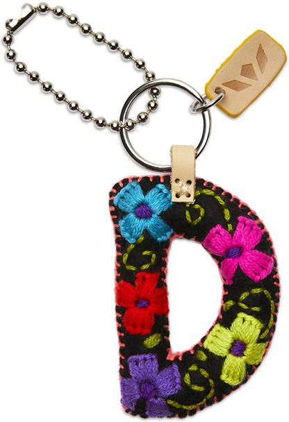 Consuela Bag Charm - Black Felt Alphabet