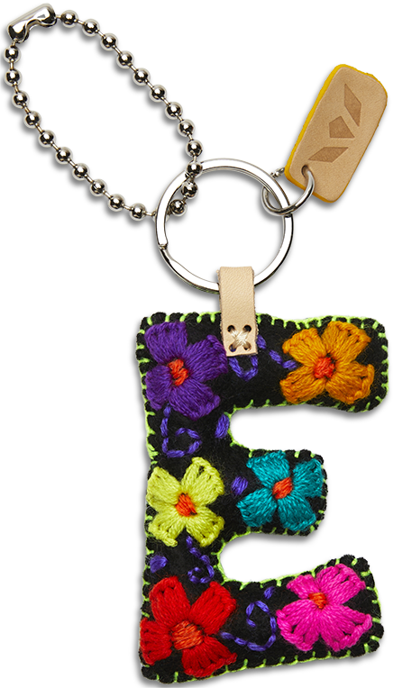 Consuela Bag Charm - Black Felt Alphabet