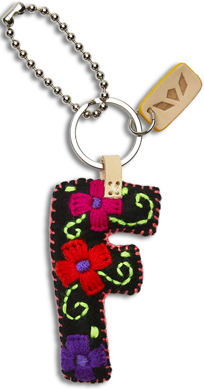Consuela Bag Charm - Black Felt Alphabet