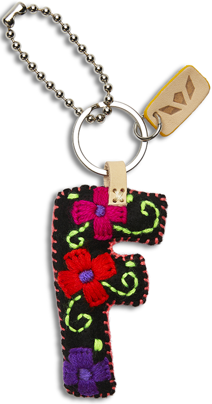 Consuela Bag Charm - Black Felt Alphabet