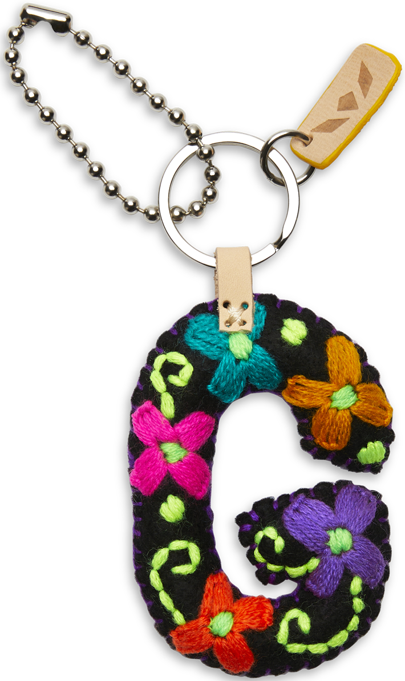 Consuela Bag Charm - Black Felt Alphabet