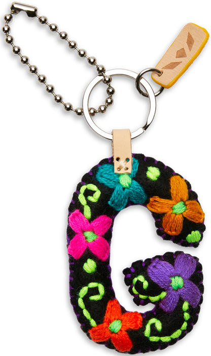 Consuela Bag Charm - Black Felt Alphabet