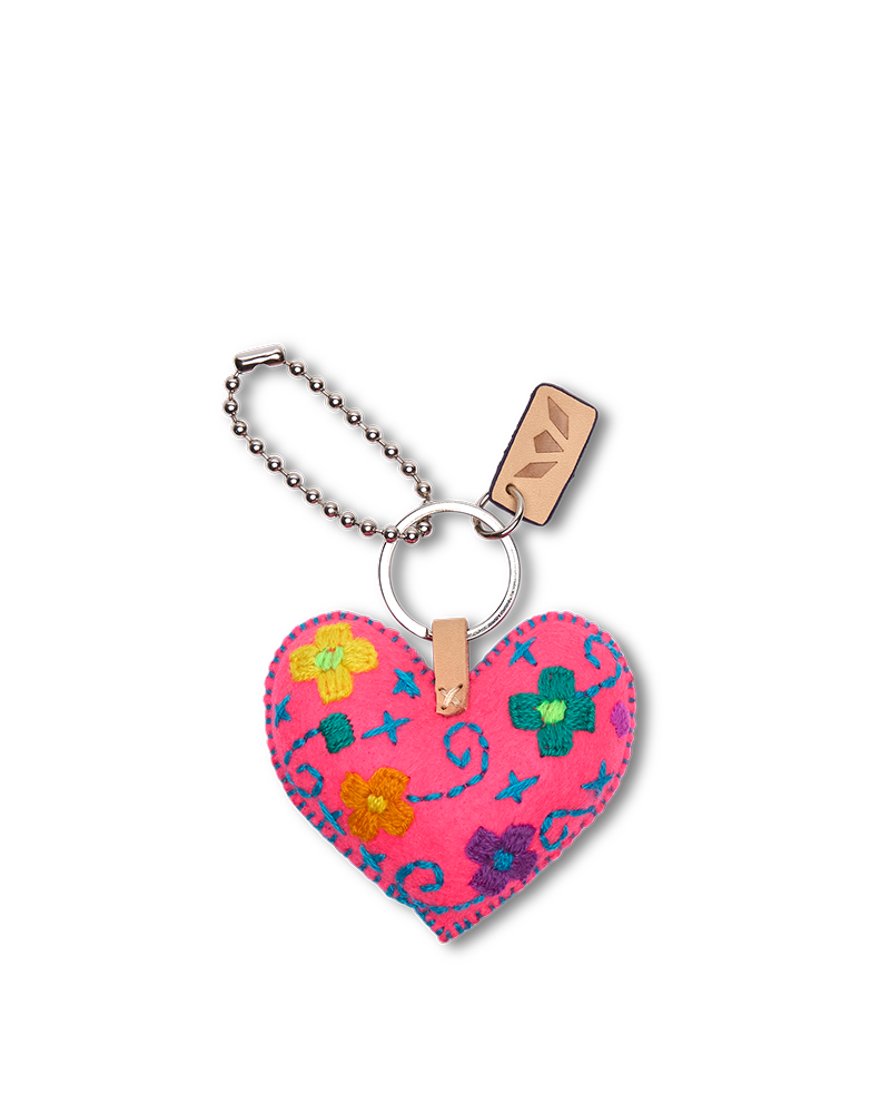 Consuela Bag Charm - Corazon Grande Pink