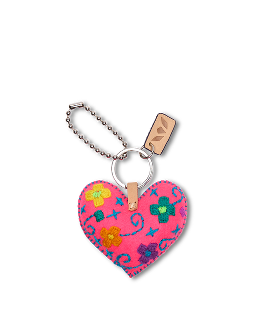 Consuela Bag Charm - Corazon Grande Pink