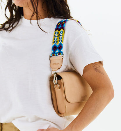 Consuela Bag Strap - Blueberry Wide Woven Shoulder