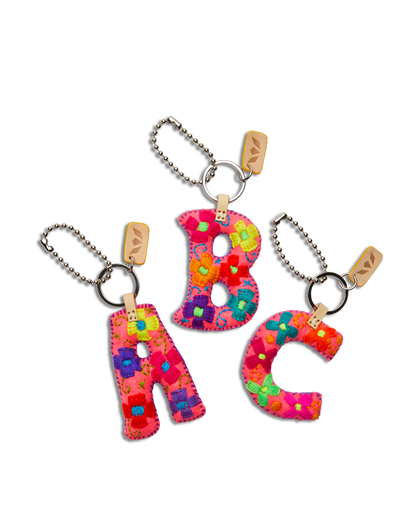 Consuela Bag Charm - Pink Felt Alphabet