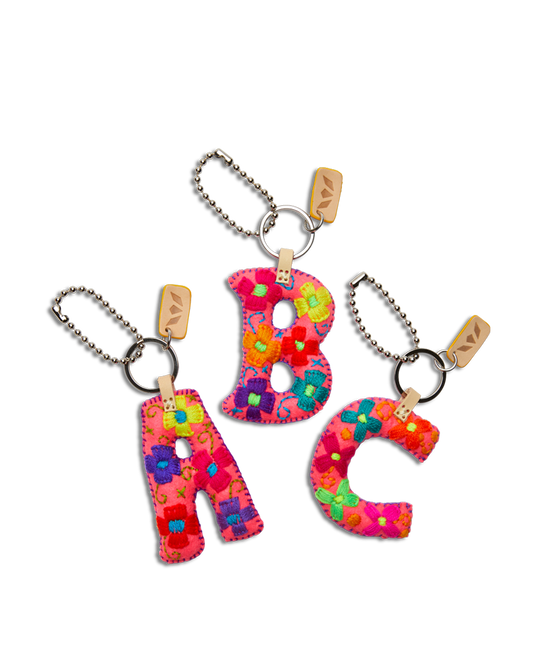 Consuela Bag Charm - Pink Felt Alphabet