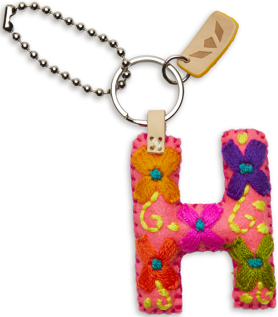 Consuela Bag Charm - Pink Felt Alphabet