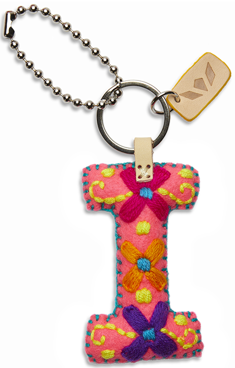 Consuela Bag Charm - Pink Felt Alphabet