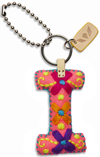 Consuela Bag Charm - Pink Felt Alphabet