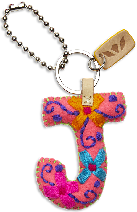 Consuela Bag Charm - Pink Felt Alphabet