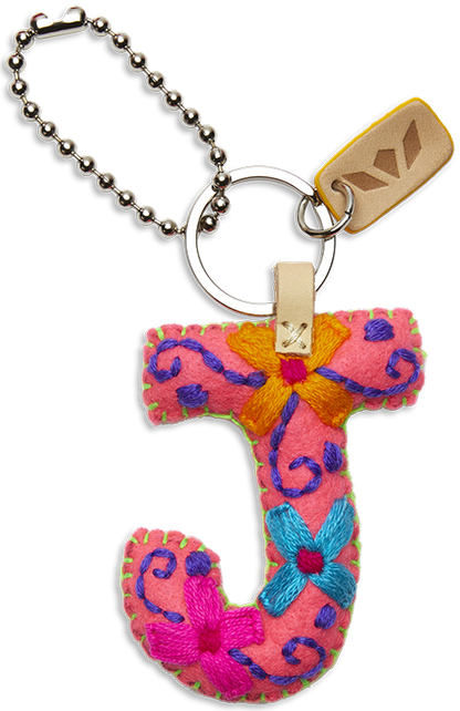 Consuela Bag Charm - Pink Felt Alphabet