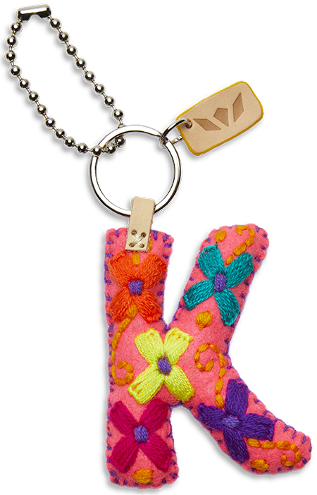 Consuela Bag Charm - Pink Felt Alphabet