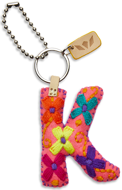Consuela Bag Charm - Pink Felt Alphabet