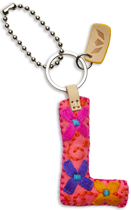 Consuela Bag Charm - Pink Felt Alphabet