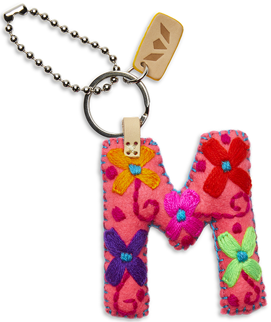Consuela Bag Charm - Pink Felt Alphabet