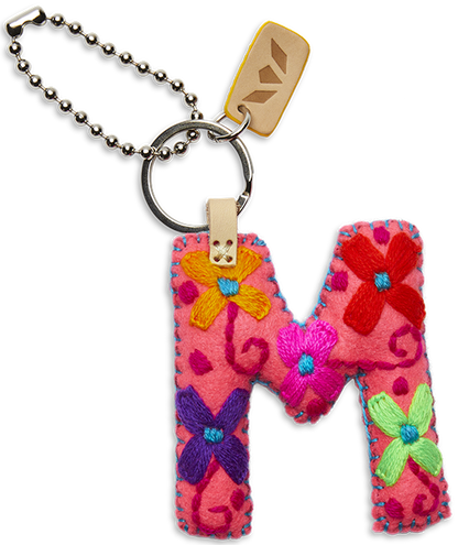 Consuela Bag Charm - Pink Felt Alphabet