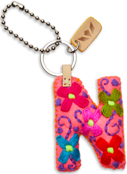 Consuela Bag Charm - Pink Felt Alphabet