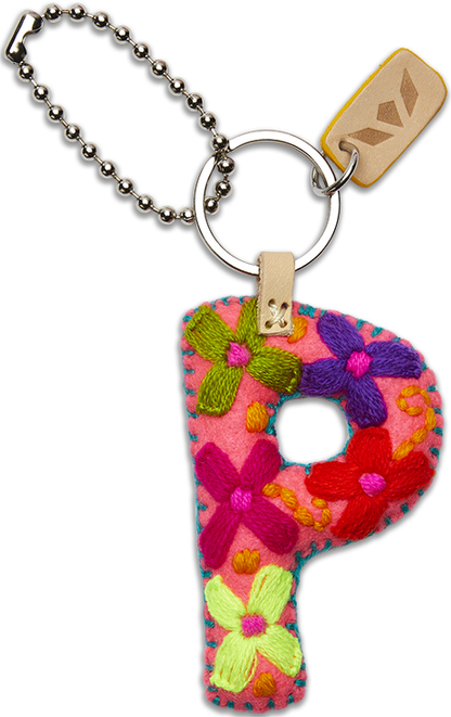 Consuela Bag Charm - Pink Felt Alphabet