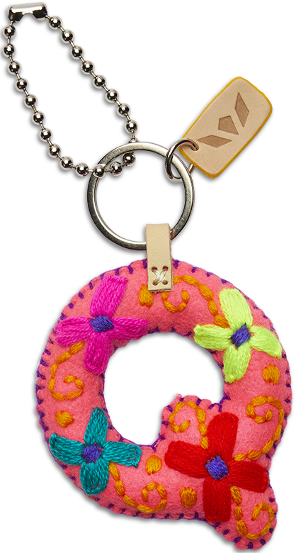 Consuela Bag Charm - Pink Felt Alphabet