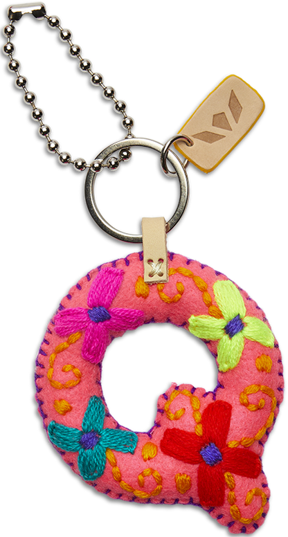 Consuela Bag Charm - Pink Felt Alphabet