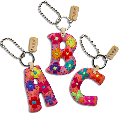 Consuela Bag Charm - Pink Felt Alphabet