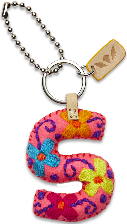 Consuela Bag Charm - Pink Felt Alphabet
