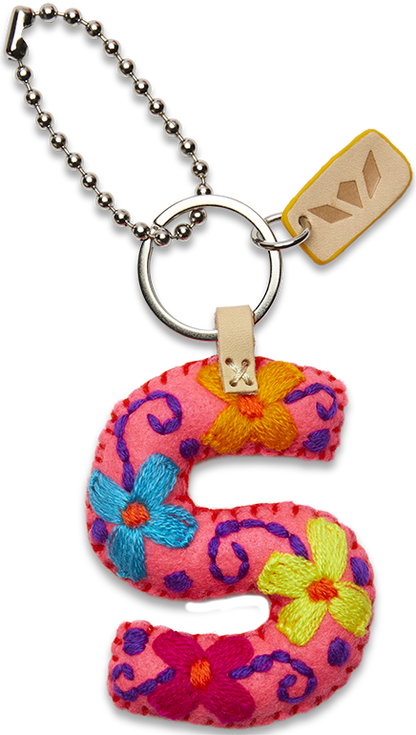 Consuela Bag Charm - Pink Felt Alphabet