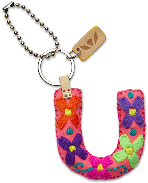 Consuela Bag Charm - Pink Felt Alphabet