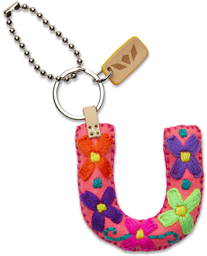 Consuela Bag Charm - Pink Felt Alphabet