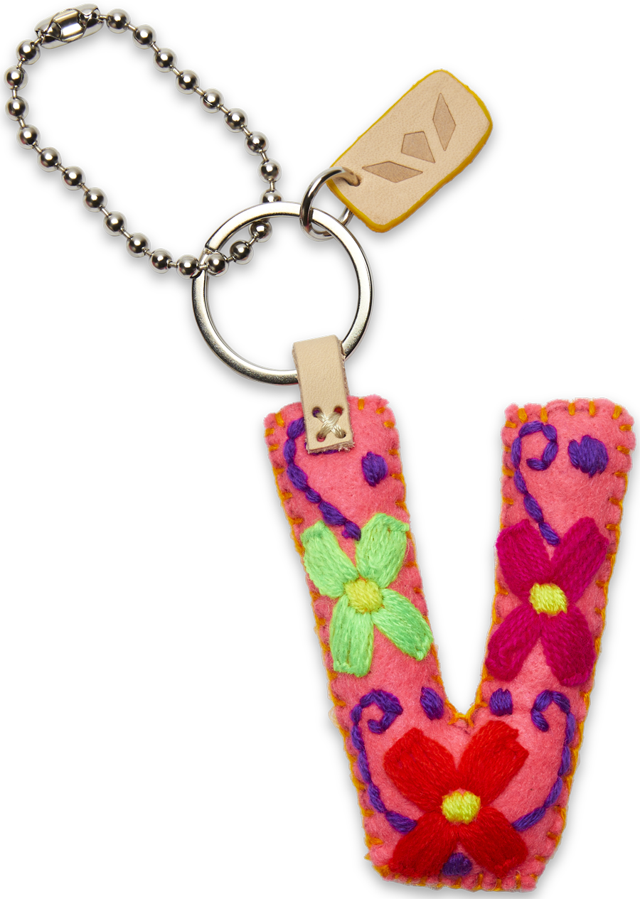 Consuela Bag Charm - Pink Felt Alphabet