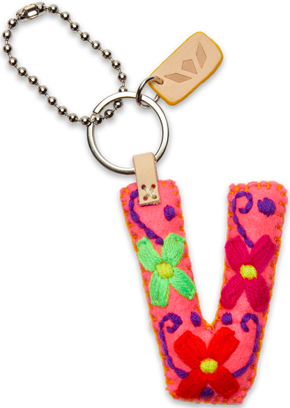Consuela Bag Charm - Pink Felt Alphabet