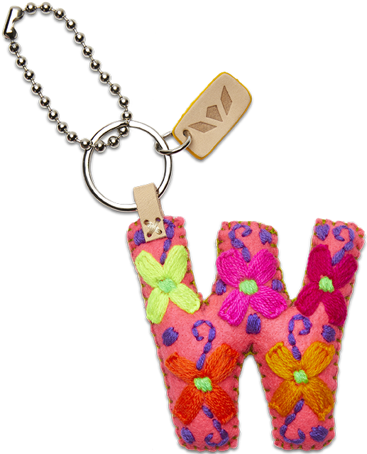 Consuela Bag Charm - Pink Felt Alphabet