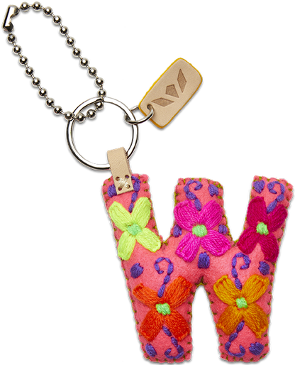 Consuela Bag Charm - Pink Felt Alphabet