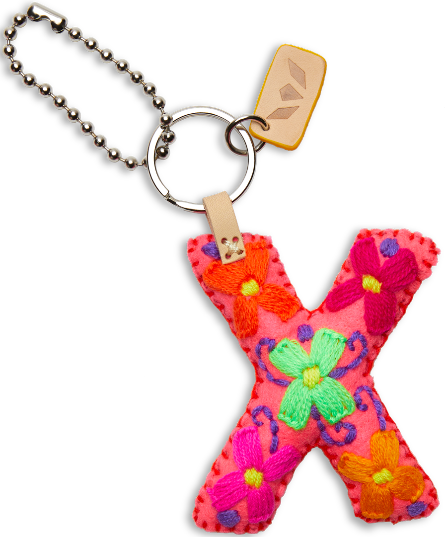 Consuela Bag Charm - Pink Felt Alphabet