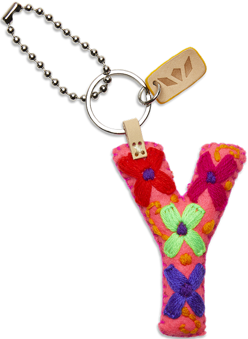 Consuela Bag Charm - Pink Felt Alphabet