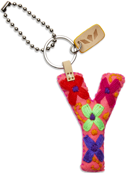 Consuela Bag Charm - Pink Felt Alphabet