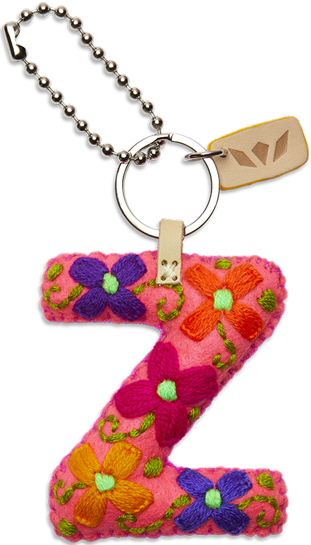Consuela Bag Charm - Pink Felt Alphabet
