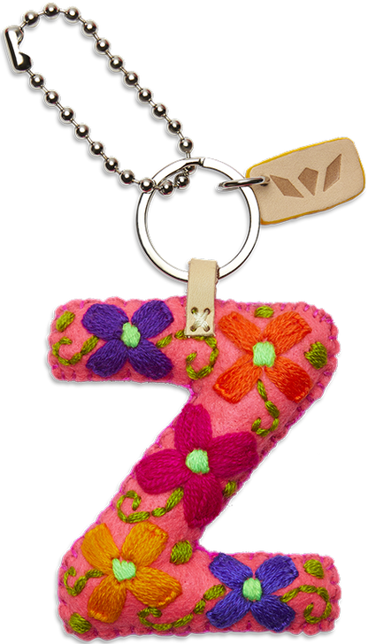 Consuela Bag Charm - Pink Felt Alphabet