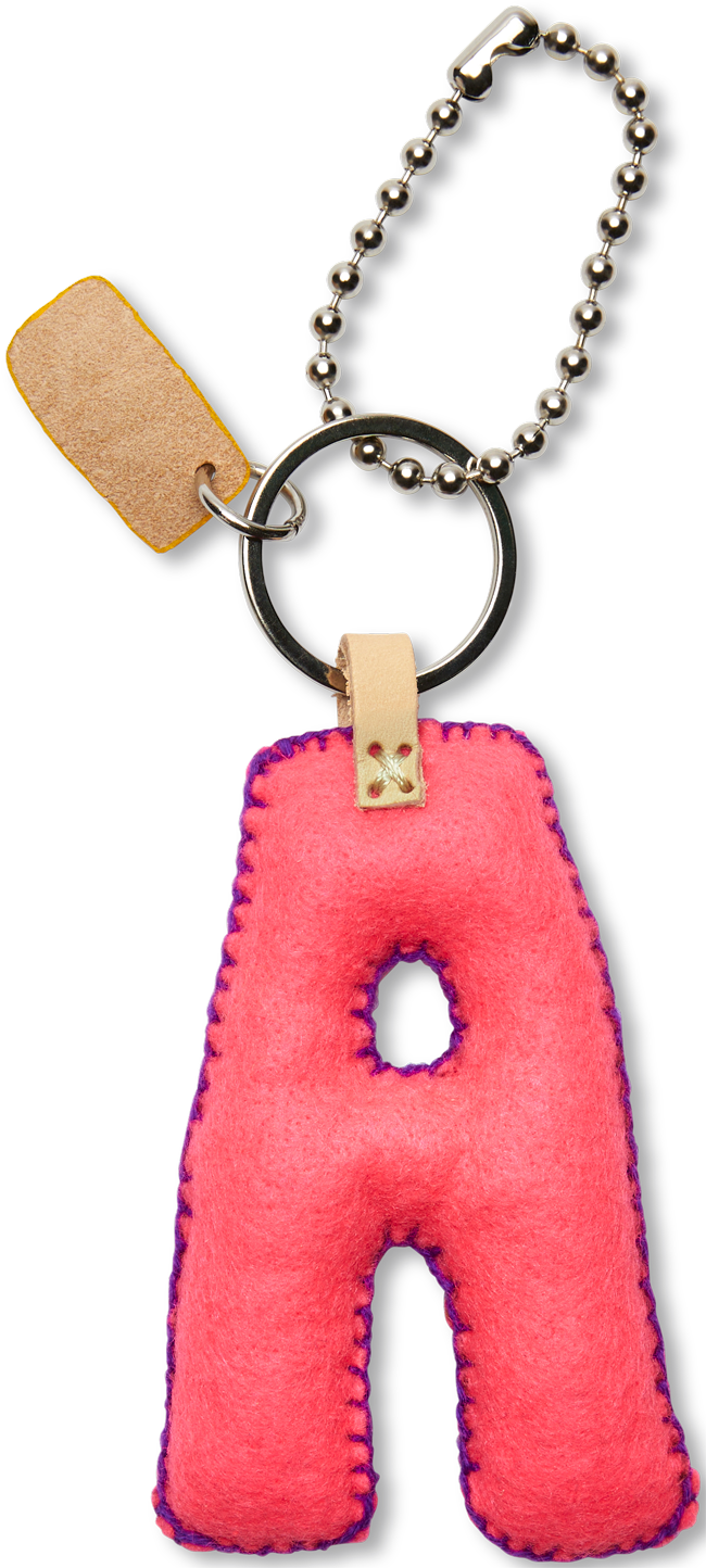 Consuela Bag Charm - Pink Felt Alphabet