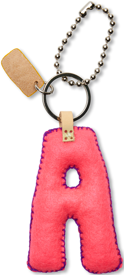Consuela Bag Charm - Pink Felt Alphabet